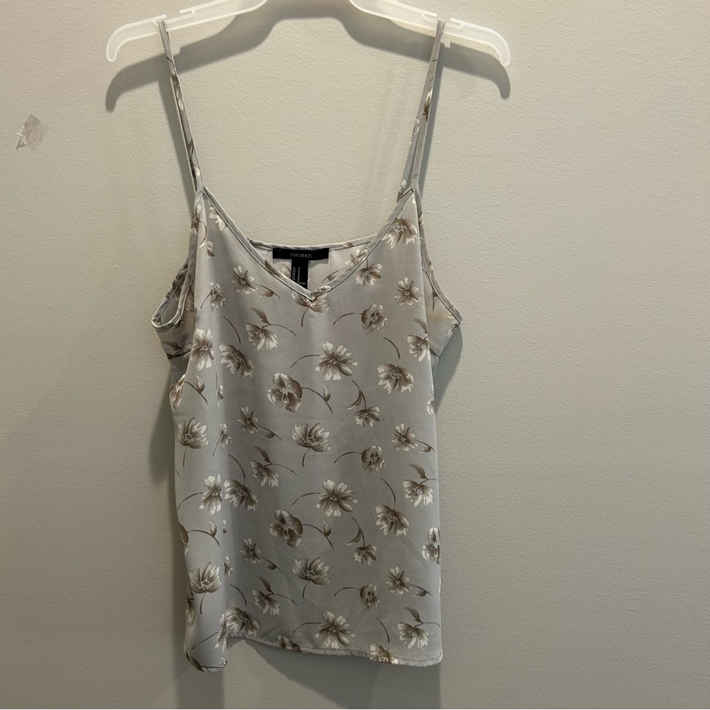 Forever 21 Cream Floral Camisole Size medium